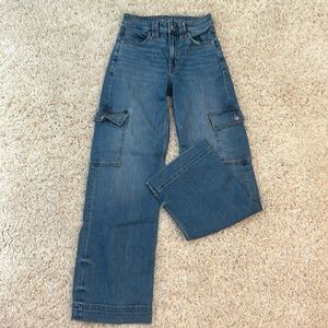 American Eagle size 00 Super High Rise Baggy Wide Leg Jeans